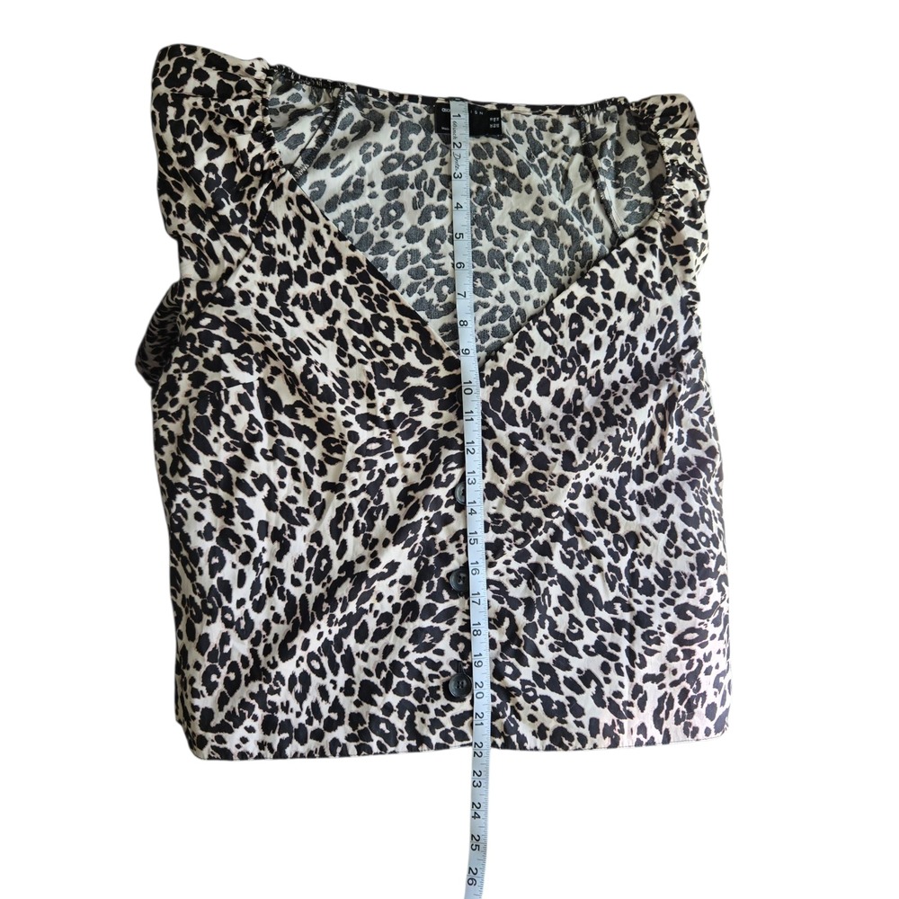 ASOS Leopard Animal Print Blouse Women's 14 Cotton Button Down Statement Top - Picture 6 of 8